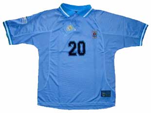 ウルグアイ代表０２－０３ ホーム ２０番（レコバ）入り ゲームシャツ