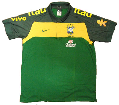 ナイキ　ブラジル代表ポロシャツ　フルスポンサー ブラジル代表2010 ホロシャツ スポンサー付き - サッカー